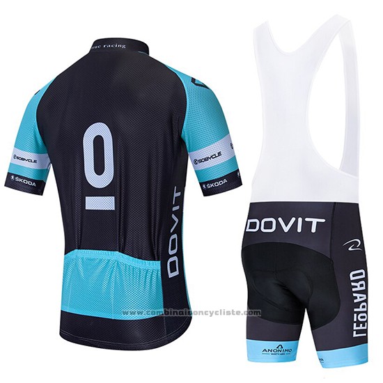 2020 Maillot Cyclisme Leopard Natural Bleu Noir Manches Courtes et Cuissard