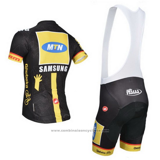 2014 Maillot Cyclisme MTN Noir et Jaune Manches Courtes et Cuissard