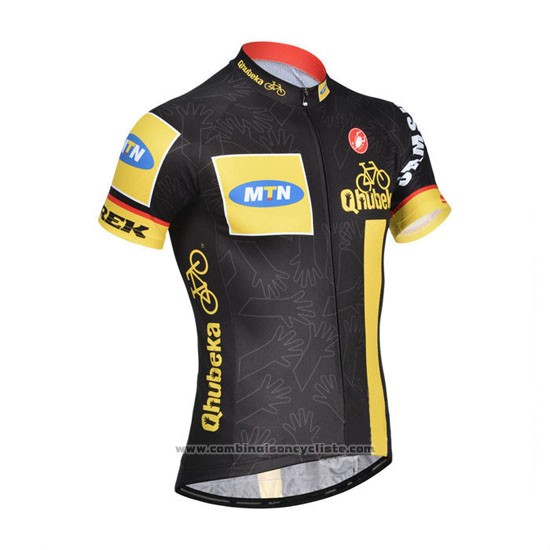2014 Maillot Cyclisme MTN Noir et Jaune Manches Courtes et Cuissard