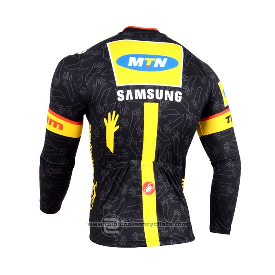 2014 Maillot Cyclisme MTN Noir et Jaune Manches Longues et Cuissard
