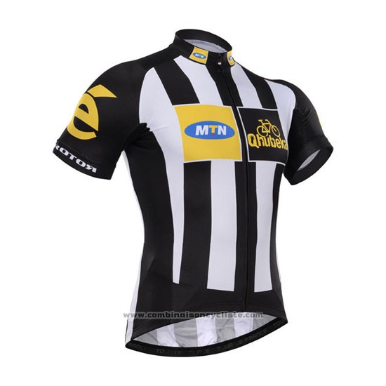 2015 Maillot Cyclisme MTN Noir et Blanc Manches Courtes et Cuissard