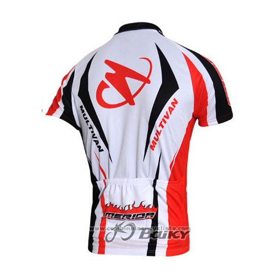 2011 Maillot Cyclisme Merida Noir et Rouge Manches Courtes et Cuissard