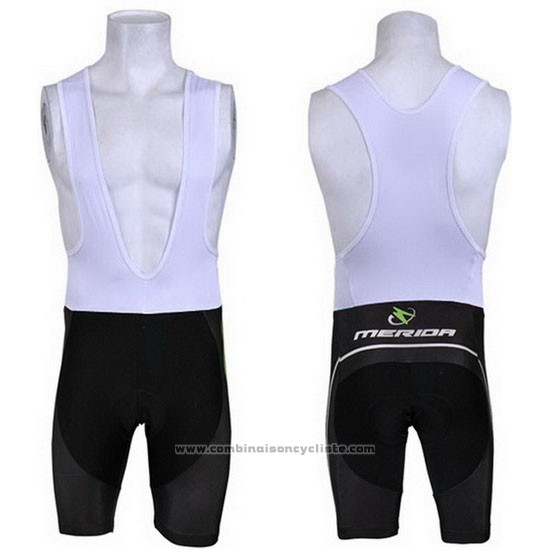 2013 Maillot Cyclisme Merida Noir et Vert Manches Courtes et Cuissard