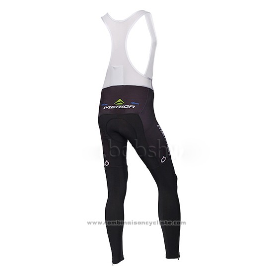 2014 Maillot Cyclisme Multivan Merida Vert et Blanc Manches Longues et Cuissard