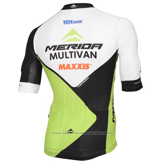 2016 Maillot Cyclisme Multivan Merida Vert et Blanc Manches Courtes et Cuissard