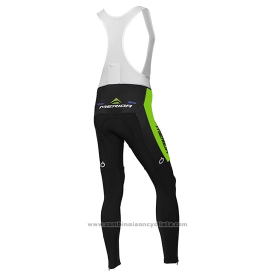 2016 Maillot Cyclisme Multivan Merida Vert et Blanc Manches Longues Cuissard