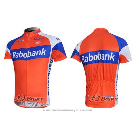2011 Maillot Cyclisme Rabobank Bleu et Orange Manches Courtes et Cuissard