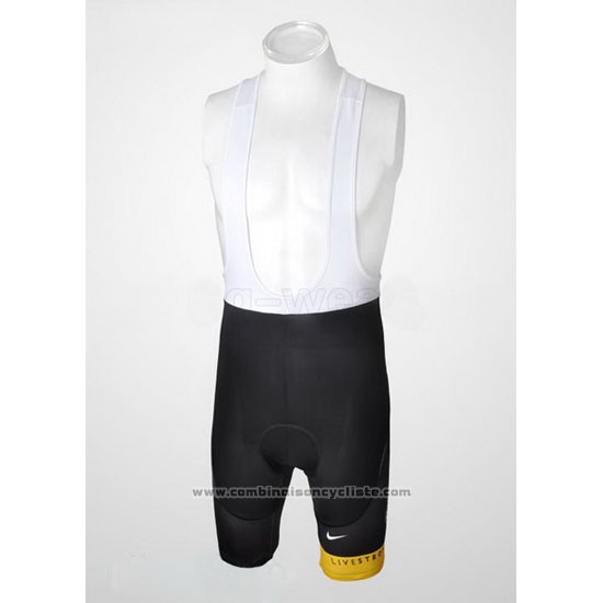 2010 Maillot Cyclisme Radioshack Noir et Jaune Manches Courtes et Cuissard