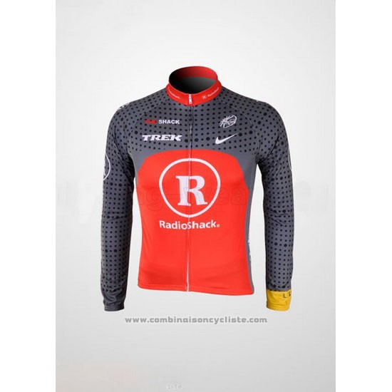 2010 Maillot Cyclisme Radioshack Orange et Gris Manches Longues et Cuissard Pantaloni