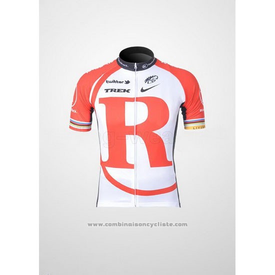 2011 Maillot Cyclisme Radioshack Blanc et Rouge Manches Courtes et Cuissard