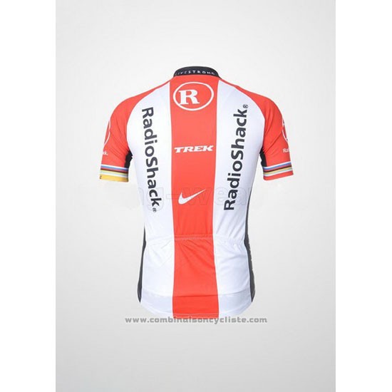 2011 Maillot Cyclisme Radioshack Blanc et Rouge Manches Courtes et Cuissard