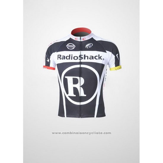 2011 Maillot Cyclisme Radioshack Noir et Blanc Manches Courtes et Cuissard