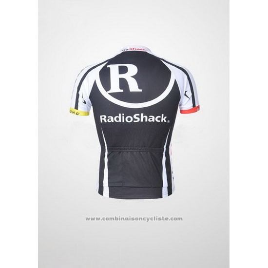 2011 Maillot Cyclisme Radioshack Noir et Blanc Manches Courtes et Cuissard