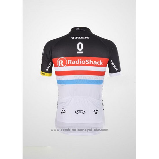 2012 Maillot Cyclisme Radioshack Noir et Blanc Manches Courtes et Cuissard