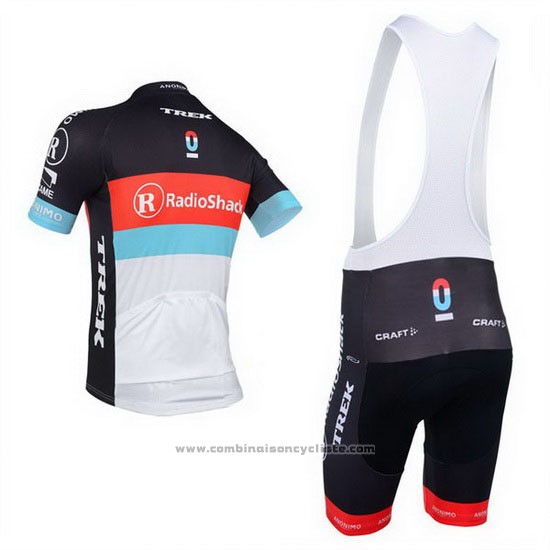 2013 Maillot Cyclisme Radioshack Blanc et Noir Manches Courtes et Cuissard