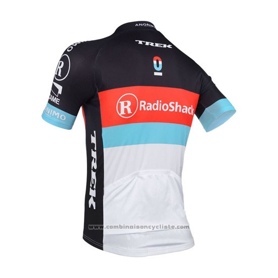 2013 Maillot Cyclisme Radioshack Blanc et Noir Manches Courtes et Cuissard