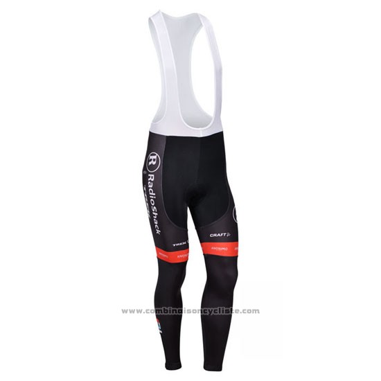 2013 Maillot Cyclisme Radioshack Blanc et Noir Manches Longues et Cuissard