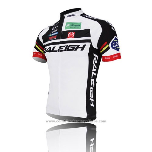 2013 Maillot Cyclisme Raleigh Noir et Blanc Manches Courtes et Cuissard