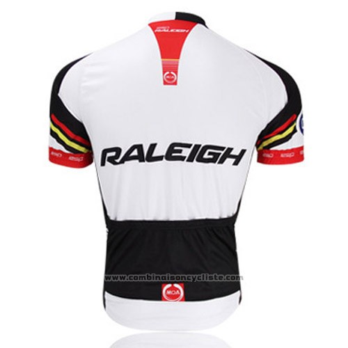 2013 Maillot Cyclisme Raleigh Noir et Blanc Manches Courtes et Cuissard