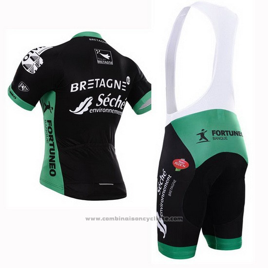 2015 Maillot Cyclisme Seche Noir et Vert Manches Courtes et Cuissard