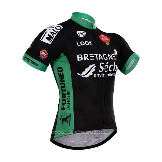 2015 Maillot Cyclisme Seche Noir et Vert Manches Courtes et Cuissard