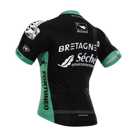 2015 Maillot Cyclisme Seche Noir et Vert Manches Courtes et Cuissard