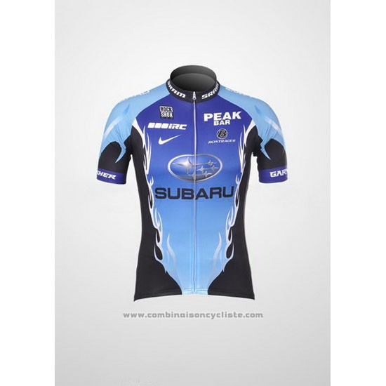 2011 Maillot Cyclisme Subaru Azur et Noir Manches Courtes et Cuissard