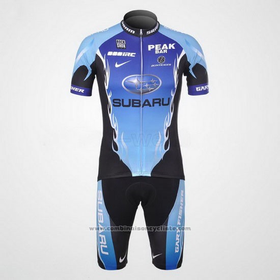 2011 Maillot Cyclisme Subaru Azur et Noir Manches Courtes et Cuissard