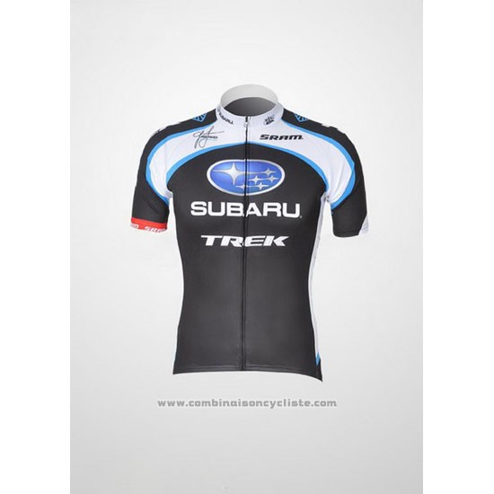 2011 Maillot Cyclisme Subaru Blanc et Noir Manches Courtes et Cuissard