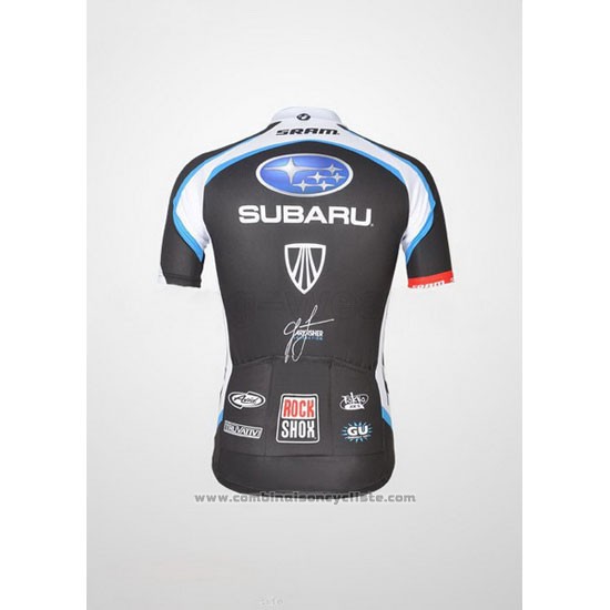 2011 Maillot Cyclisme Subaru Blanc et Noir Manches Courtes et Cuissard