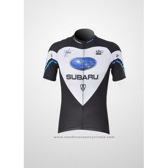 2011 Maillot Cyclisme Subaru Noir et Blanc Manches Courtes et Cuissard