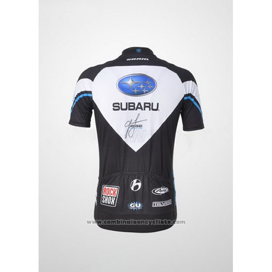 2011 Maillot Cyclisme Subaru Noir et Blanc Manches Courtes et Cuissard