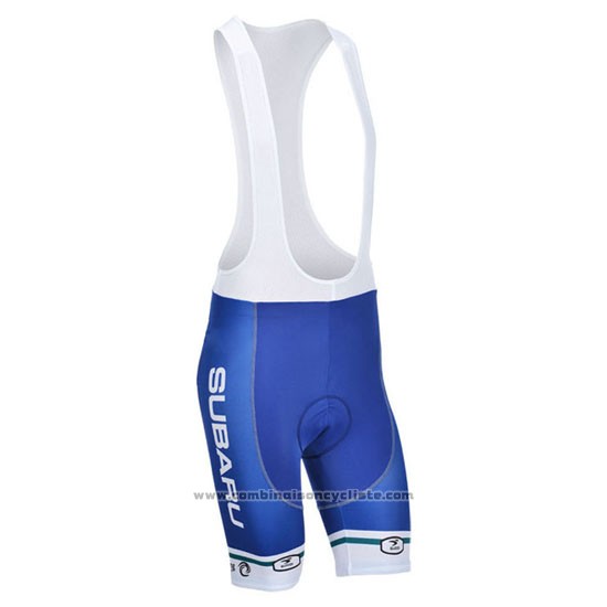 2013 Maillot Cyclisme Subaru Blanc et Azur Manches Courtes et Cuissard