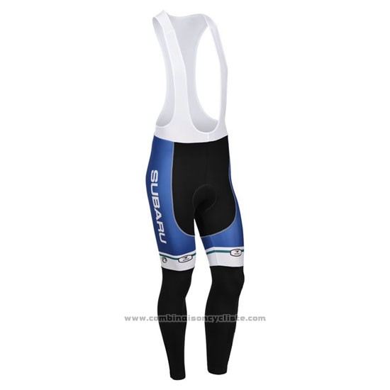 2013 Maillot Cyclisme Subaru Bleu et Blanc Manches Longues et Cuissard