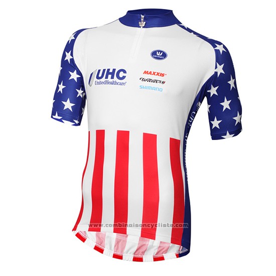 2016 Maillot Cyclisme United Healthcare Rouge et Blanc Manches Courtes et Cuissard
