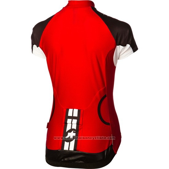 2016 Maillot Cyclisme Femme Assos Noir et Rouge Manches Courtes et Cuissard