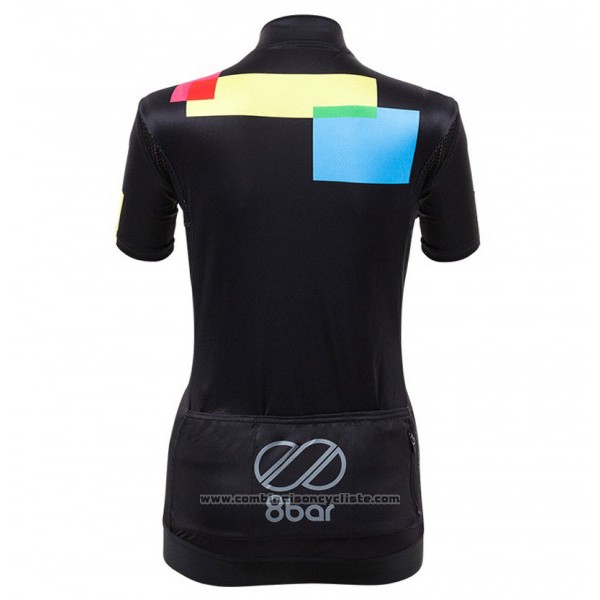 2017 Maillot Cyclisme Femme Equipo 8bar Noir Manches Courtes et Cuissard