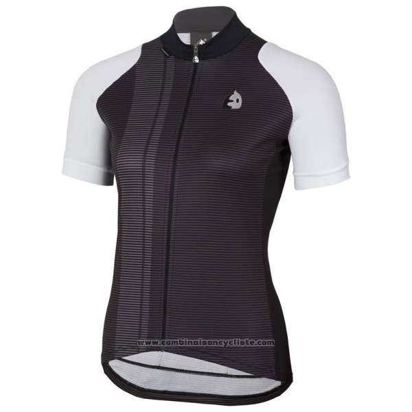 2017 Maillot Cyclisme Femme Etxeondo Neo Noir et Blanc Manches Courtes et Cuissard