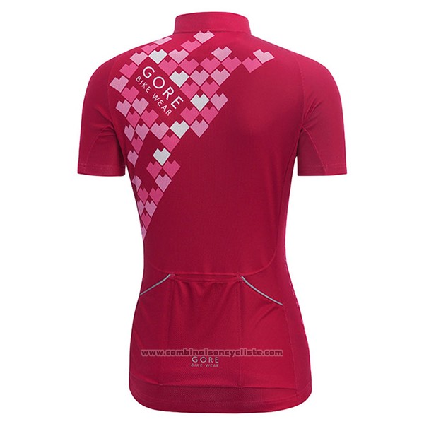 2017 Maillot Cyclisme Femme Gore Bike Wear Rouge Manches Courtes et Cuissard