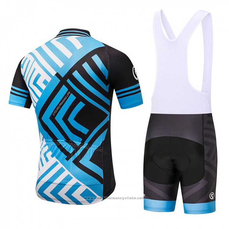 2018 Maillot Cyclisme CPL Noir et Bleu Manches Courtes et Cuissard