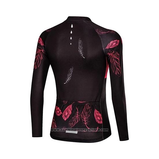 2019 Maillot Cyclisme Femme Mieyco Noir Rouge Manches Longues et Cuissard