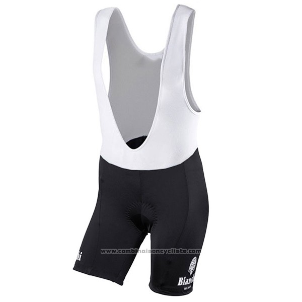 2017 Maillot Cyclisme Femme Bianchi Vert et Blanc Manches Courtes et Cuissard