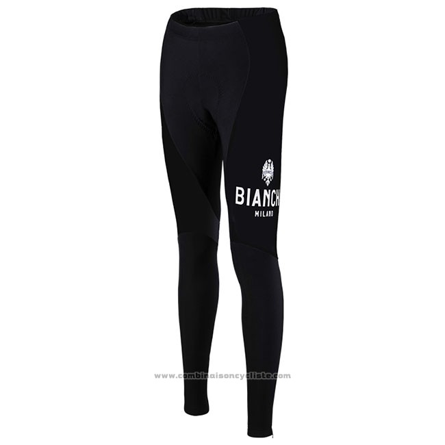 Maillot Cyclisme Femme Bianchi Milano Cornedo Noir Bleu Manches Longues et Cuissard