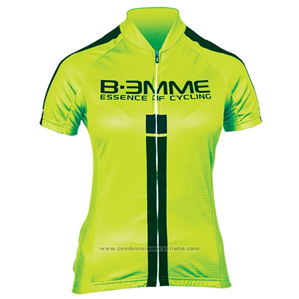 2017 Maillot Cyclisme Femme Biemme Vert et Noir Manches Courtes et Cuissard