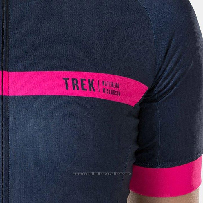 2020 Maillot Cyclisme Femme Bontrage Fuchsia Fonce Bleu Manches Courtes et Cuissard