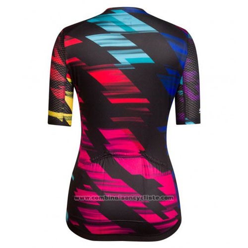 2016 Maillot Cyclisme Femme Canyon Noir et Rouge Manches Courtes et Cuissard