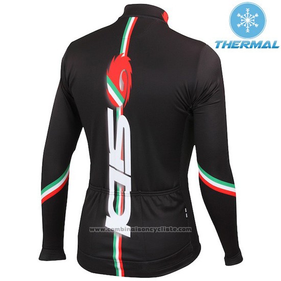 2016 Maillot Cyclisme Femme Castelli Profond Noir Manches Longues et Cuissard