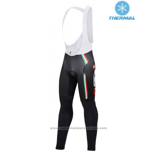 2016 Maillot Cyclisme Femme Castelli Profond Noir Manches Longues et Cuissard