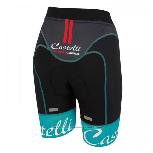 2017 Maillot Cyclisme Femme Castelli Aero Race Vert Manches Courtes et Cuissard