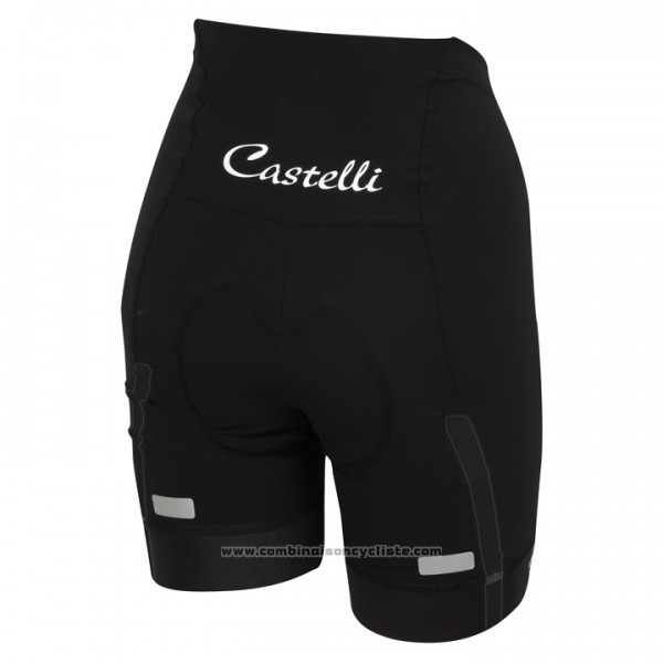 2017 Maillot Cyclisme Femme Castelli Bleu Clair Manches Courtes et Cuissard